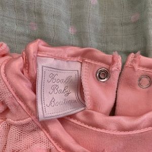 Ruffled velour pink sleeper